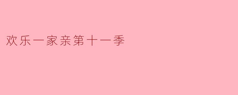 欢乐一家亲第十一季