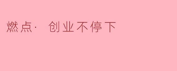 燃点·创业不停下