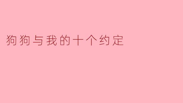 狗狗与我的十个约定