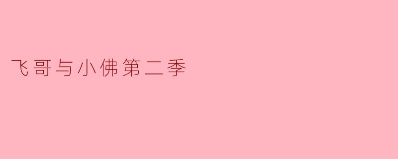 重温经典,欢笑不断——《飞哥与小佛》第二季精彩点评