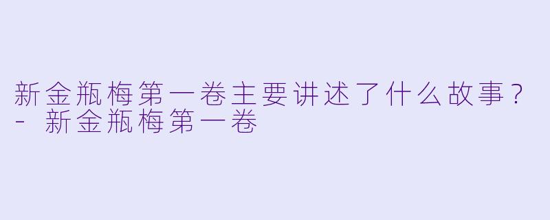 新金瓶梅第一卷主要讲述了什么故事?