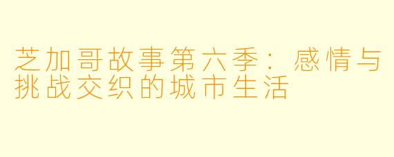 芝加哥故事第六季:感情与挑战交织的城市生活