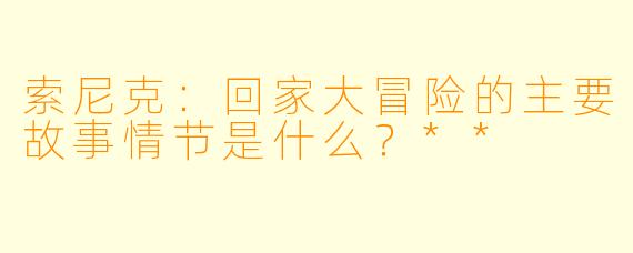 索尼克:回家大冒险的主要故事情节是什么?**