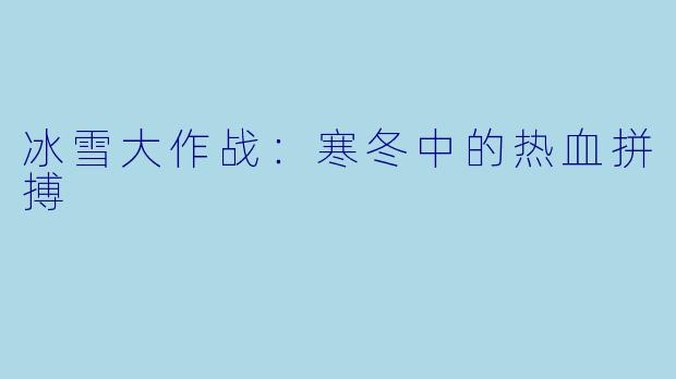 冰雪大作战：寒冬中的热血拼搏