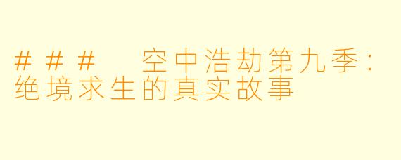 ### 空中浩劫第九季：绝境求生的真实故事