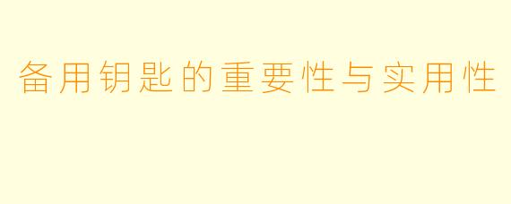 备用钥匙的重要性与实用性