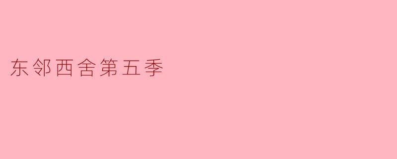 重温友情与成长——《东邻西舍第五季》的精彩回归