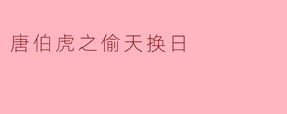 唐伯虎之偷天换日