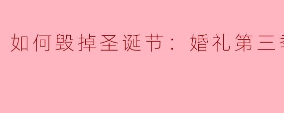 如何毁掉圣诞节：婚礼第三季