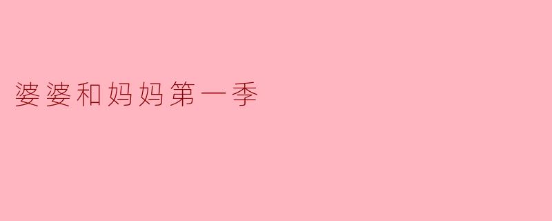 婆婆和妈妈第一季