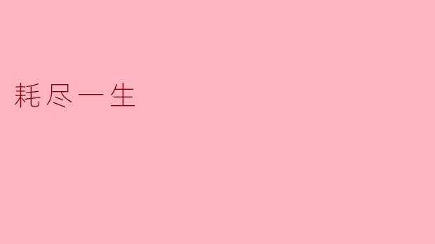 耗尽一生