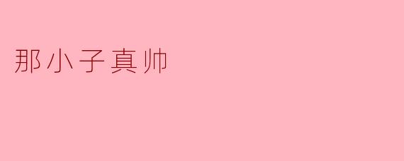 你觉得那小子真帅吗？  
