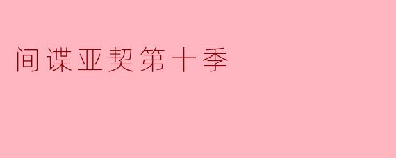 间谍亚契第十季