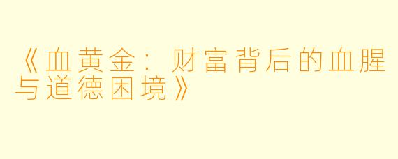 《血黄金：财富背后的血腥与道德困境》