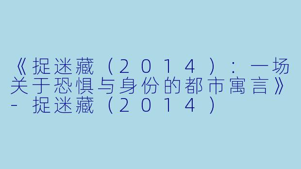 《捉迷藏（2014）：一场关于恐惧与身份的都市寓言》-捉迷藏（2014）