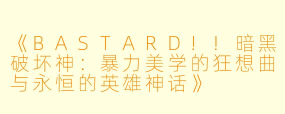 《BASTARD!!暗黑破坏神:暴力美学的狂想曲与永恒的英雄神话》