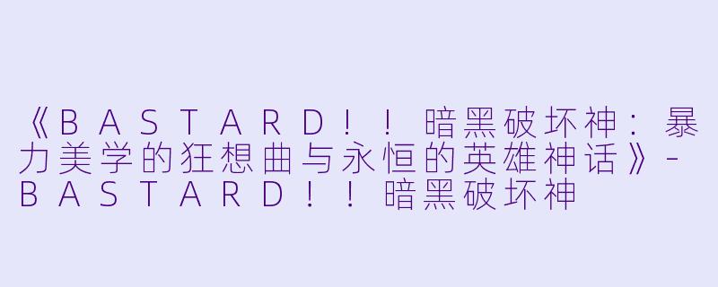 《BASTARD!!暗黑破坏神：暴力美学的狂想曲与永恒的英雄神话》-BASTARD！！暗黑破坏神