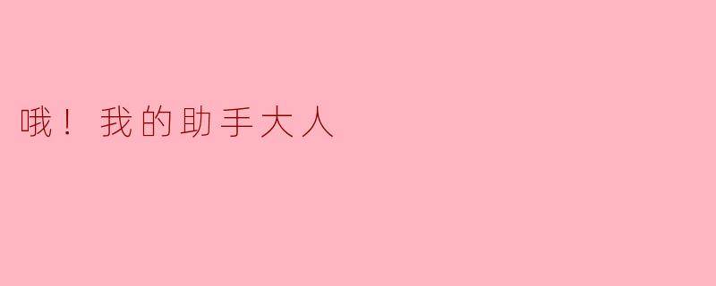 哦！我的助手大人